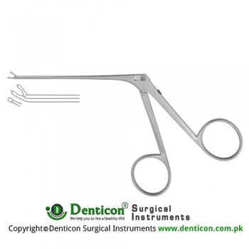 Micro Alligator Forceps Bent Upwards - Cup Shaped Stainless Steel, 8 cm - 3" Cup Size - Jaw Size 1.0 x 0.9 mm - 4.0 mm